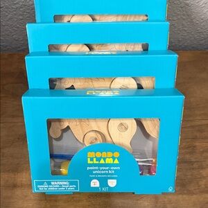 Mondo Llama Paint-Your-Own Unicorn Kit - Turquoise Packaging New Set of 4